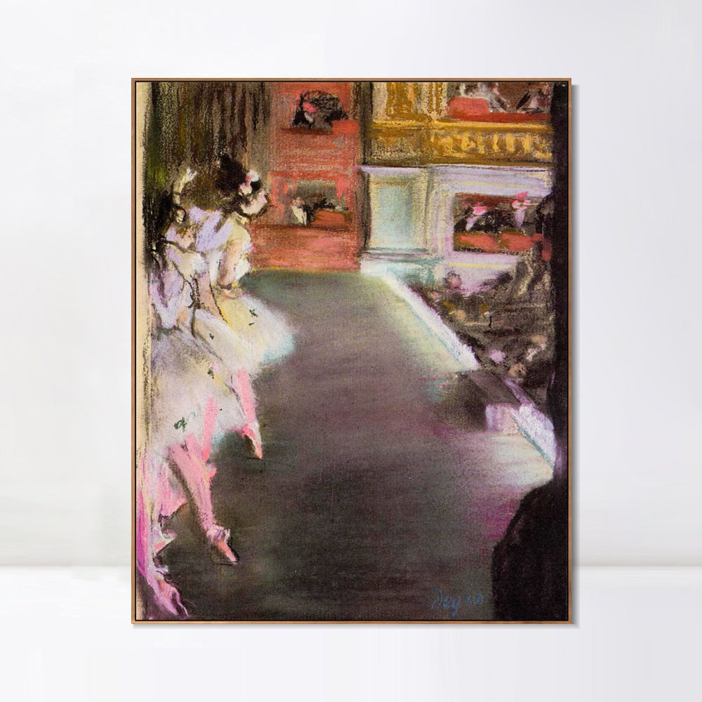 INVIN ART Framed Canvas Giclee Print Art Dancers at the Old Opera House by Edgar Degas Wall Art