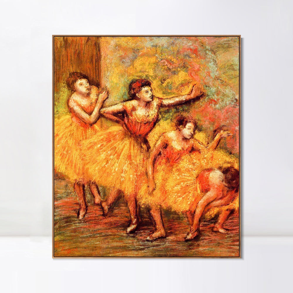 INVIN ART Framed Canvas Giclee Print Art Four Dancers,circa 1903 by Edgar Degas Wall Art