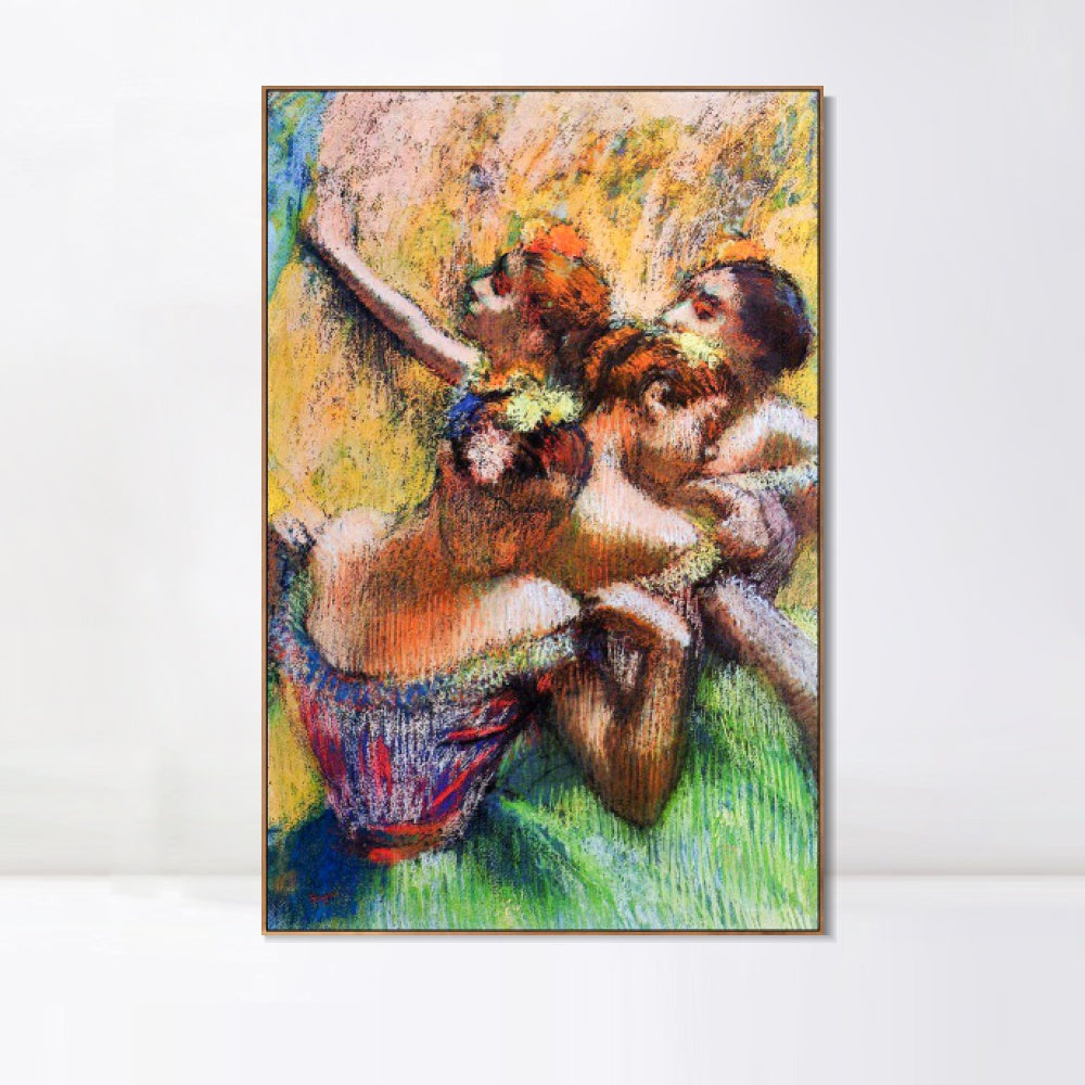 INVIN ART Framed Canvas Giclee Print Art Four Dancers,circa 1902 by Edgar Degas Wall Art