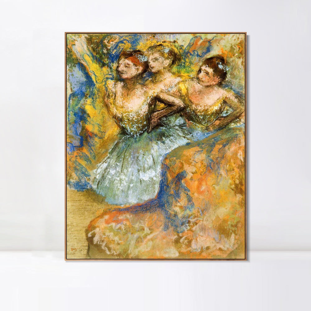 INVIN ART Framed Canvas Giclee Print Art Group of Dancers,circa 1900-1910 by Edgar Degas Wall Art