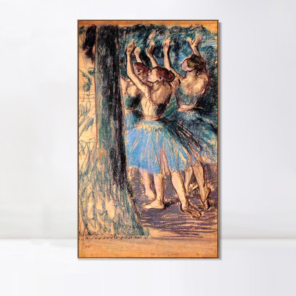 INVIN ART Framed Canvas Giclee Print Art Group of Dancers, Tree D篓娄cor by Edgar Degas Wall Art