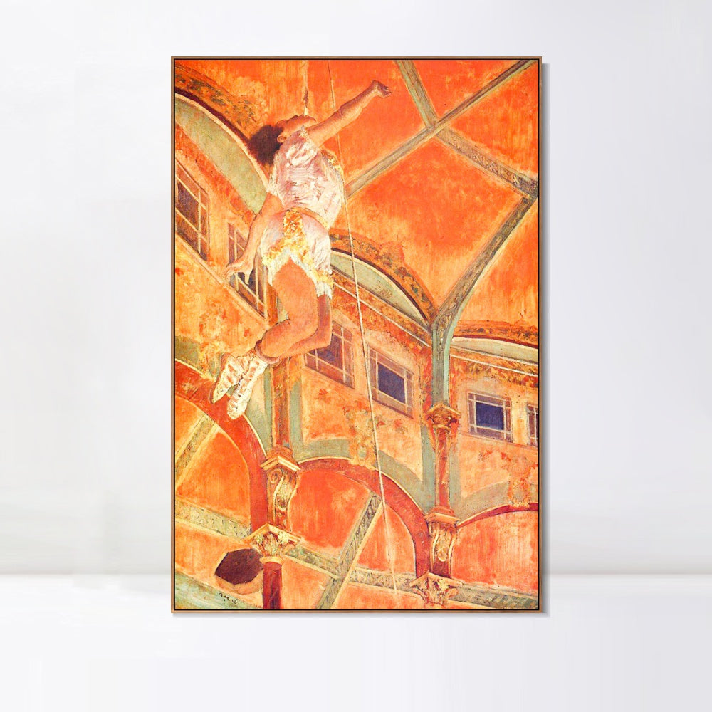 INVIN ART Framed Canvas Giclee Print Art La La at the Cirque Fernando,Paris 1879 by Edgar Degas Wall Art