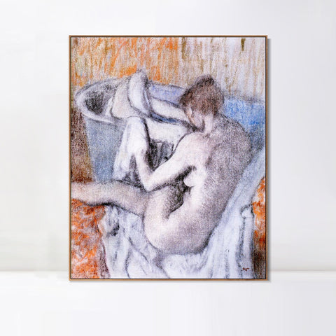 INVIN ART Framed Canvas Giclee Print Art La Toilette apres le Bain,1886-1890 by Edgar Degas Wall Art Living Room Home Office Decorations