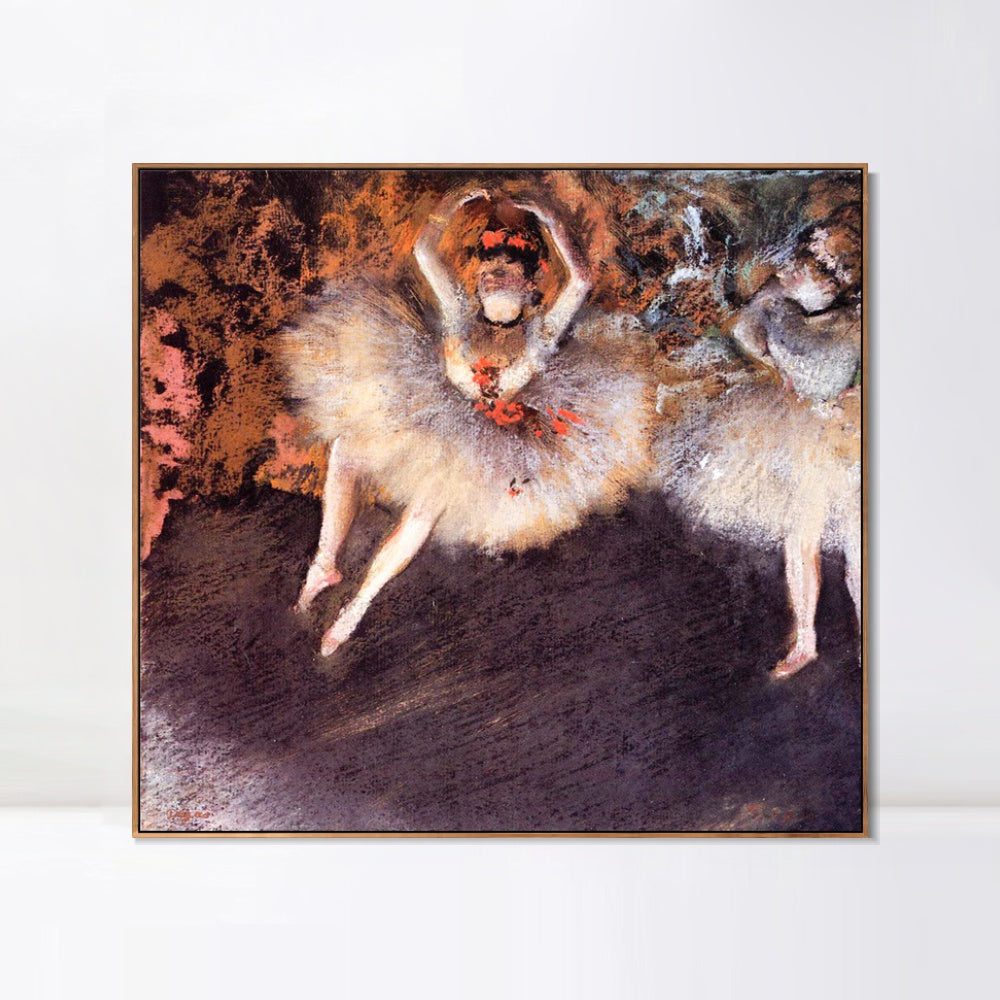 INVIN ART Framed Canvas Giclee Print Art Le Pas Battu - 1879 by Edgar Degas Wall Art
