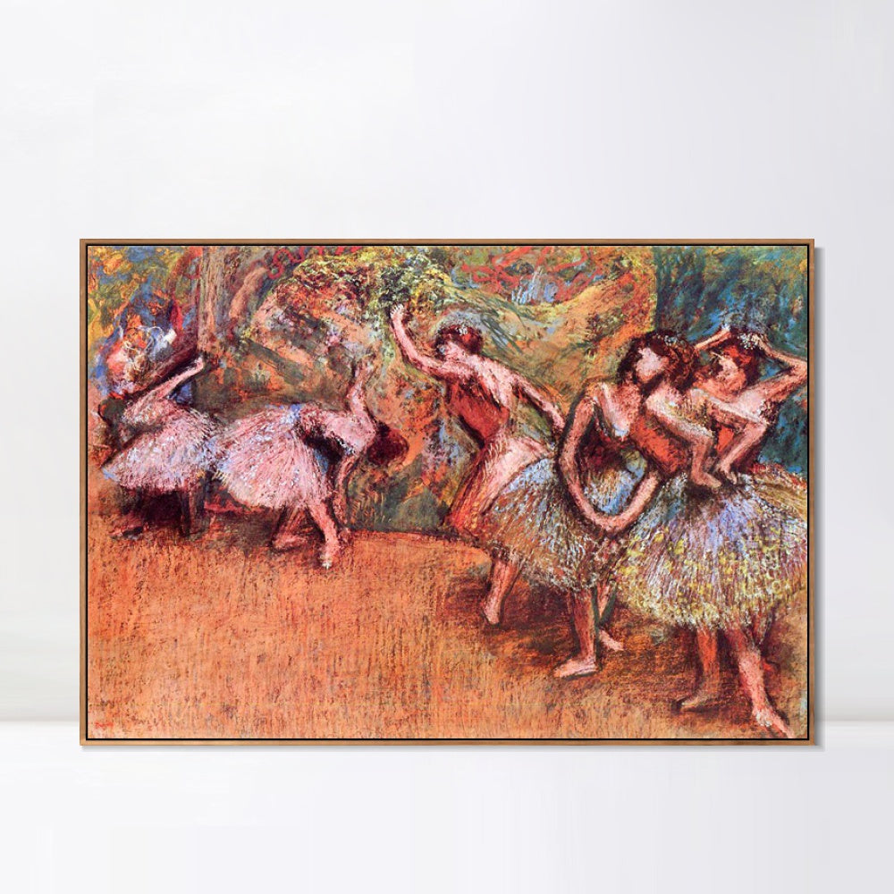 INVIN ART Framed Canvas Giclee Print Art Ballet Scene,circa 1907 by Edgar Degas Wall Art