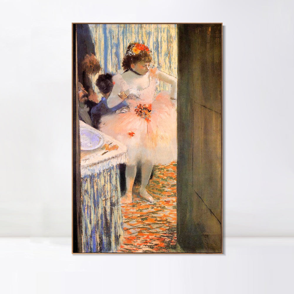 INVIN ART Framed Canvas Giclee Print Art Dancer in Her Dressing Room,circa 1880 by Edgar Degas Wall Art