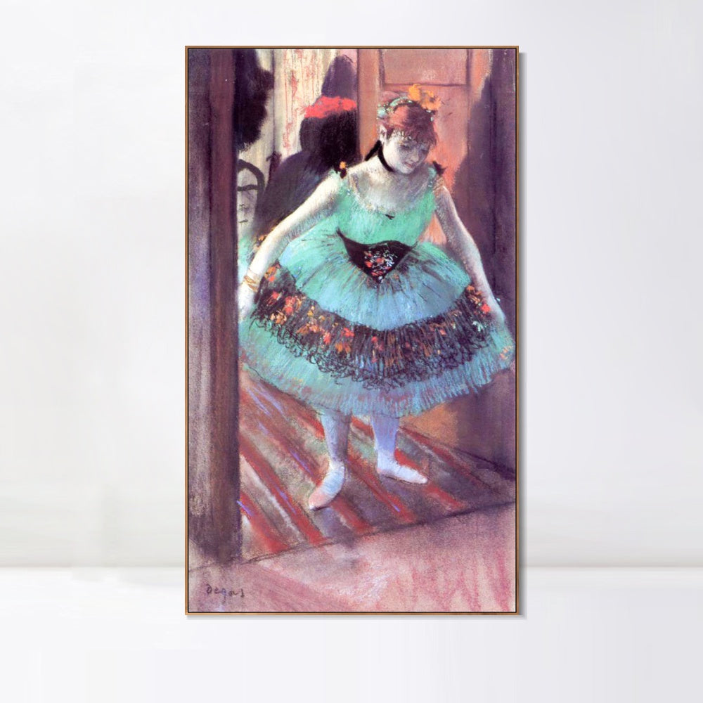 INVIN ART Framed Canvas Giclee Print Art Dancer Leaving Her Dressing Room by Edgar Degas Wall Art