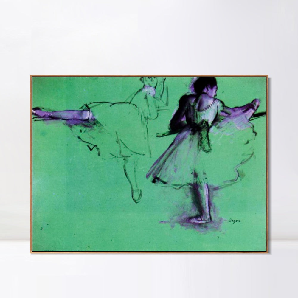 INVIN ART Framed Canvas Giclee Print Art Dancers at the Barre - circa 1873 by Edgar Degas Wall Art
