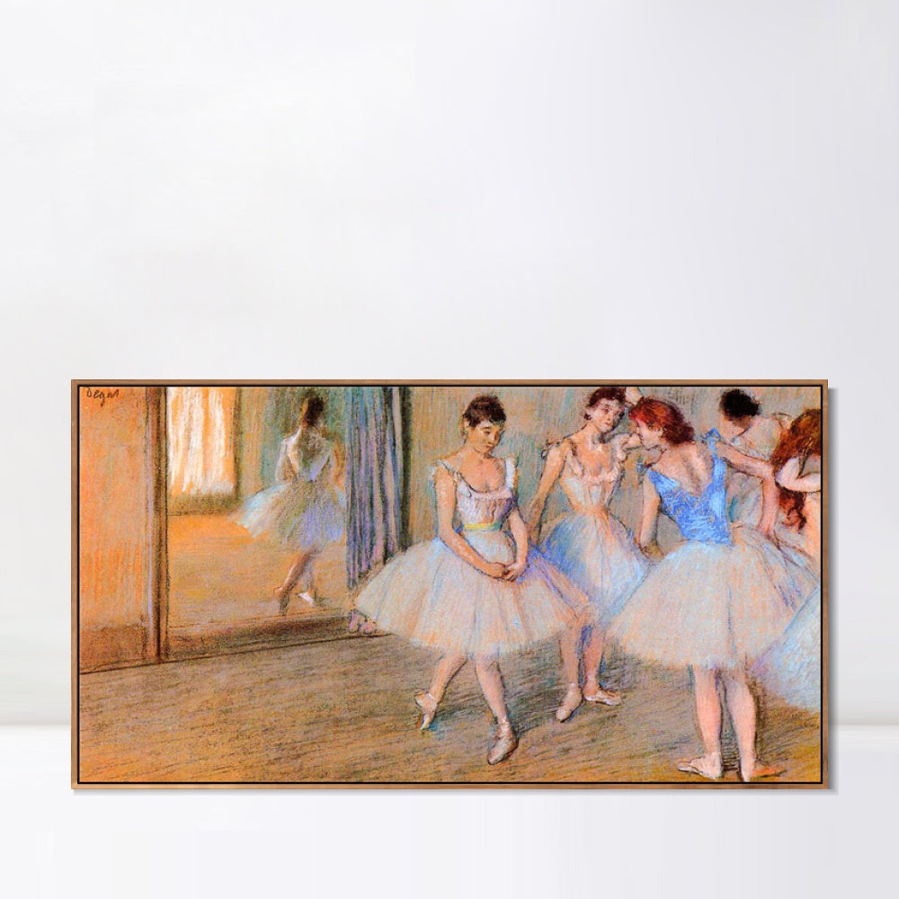 INVIN ART Framed Canvas Giclee Print Art Dancers in the Studio,circa 1884 by Edgar Degas Wall Art