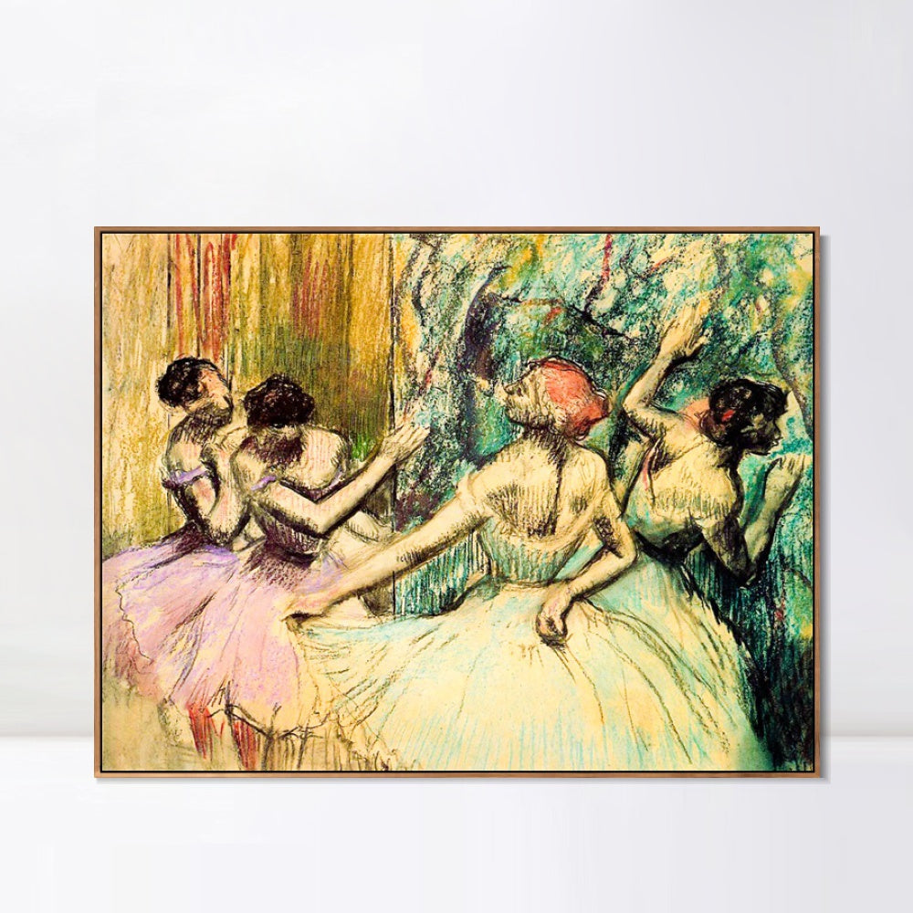 INVIN ART Framed Canvas Giclee Print Art Dancers in the Wings,1897-1901 by Edgar Degas Wall Art