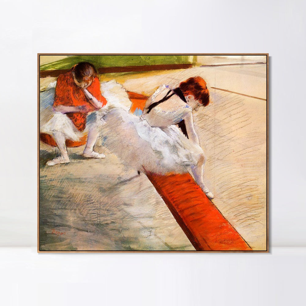 INVIN ART Framed Canvas Giclee Print Art Dancers Resting,circa 1879 by Edgar Degas Wall Art