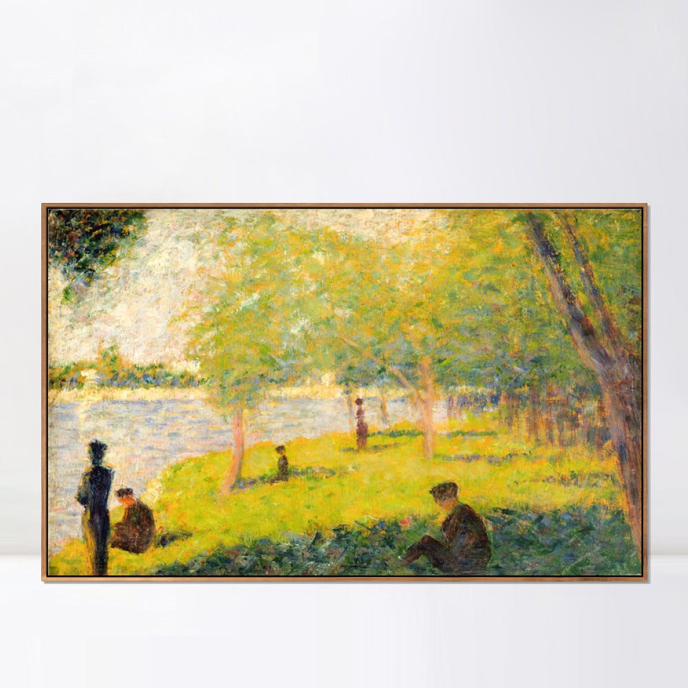 INVIN ART Framed Canvas Giclee Print Art Groupe de personnages by Georges Seurat Wall Art Living Room Home Office Decorations