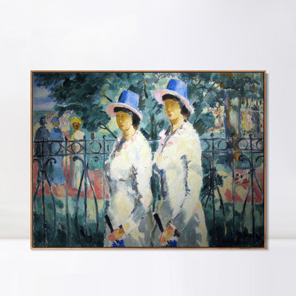 INVIN ART Framed Canvas Giclee Print Art Sisters,1930 by Kasimir Malevich Wall Art Living Room Home Office Decorations