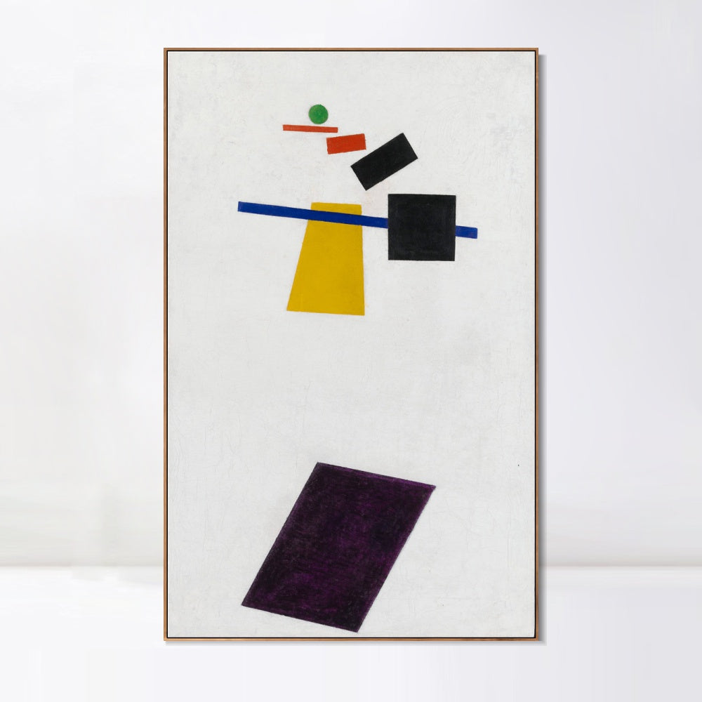 INVIN ART Framed Canvas Giclee Print Art Painterly Realism of a Football Player. Color Masses in The Fourth Dimension by Kasimir Malevich Wall Art Living Room Home Office Decorations