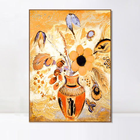 INVIN ART Framed Canvas Series#023 by Odilon Redon Wall Art Living Room Home Office Decorations