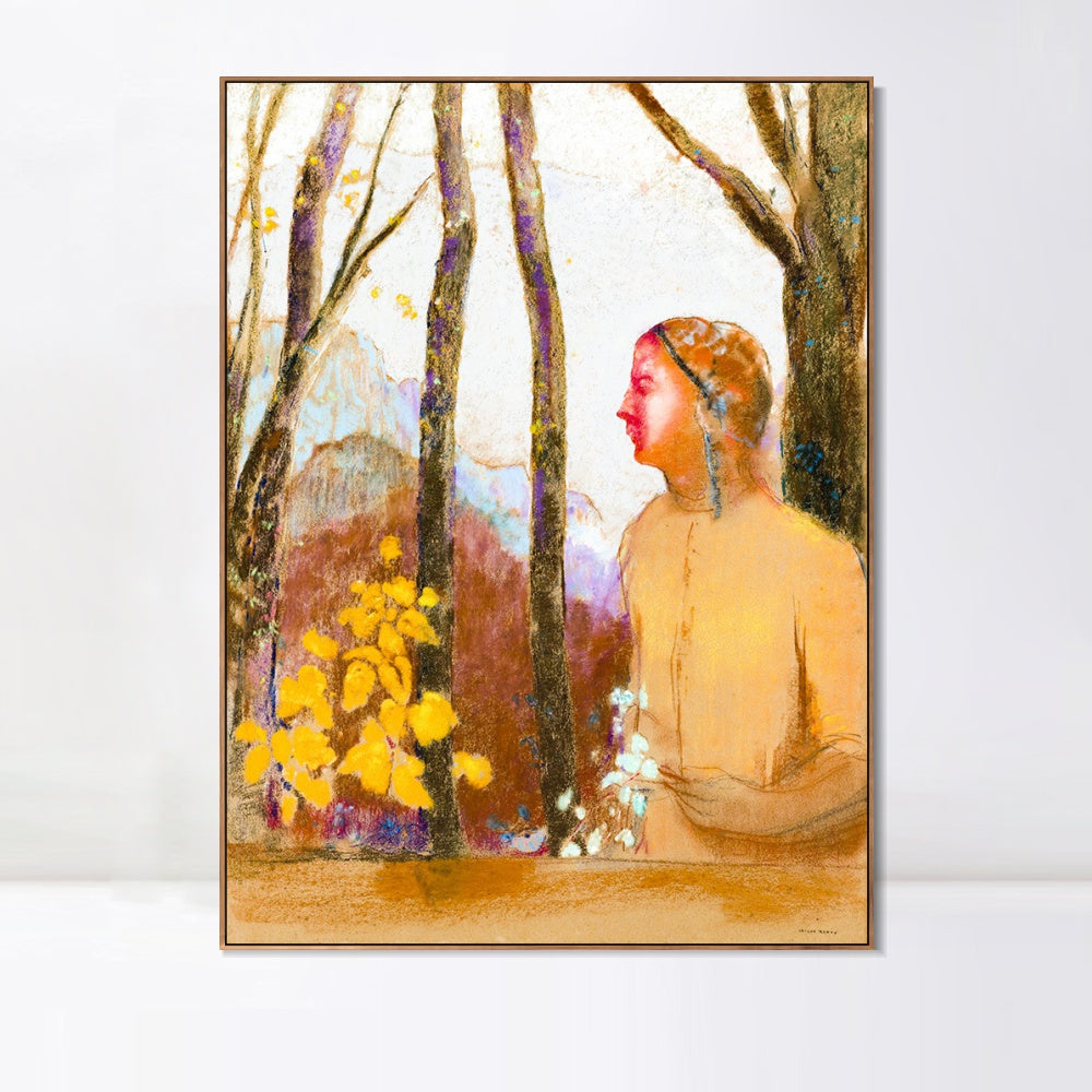 INVIN ART Framed Canvas Series#024 by Odilon Redon Wall Art Living Room Home Office Decorations