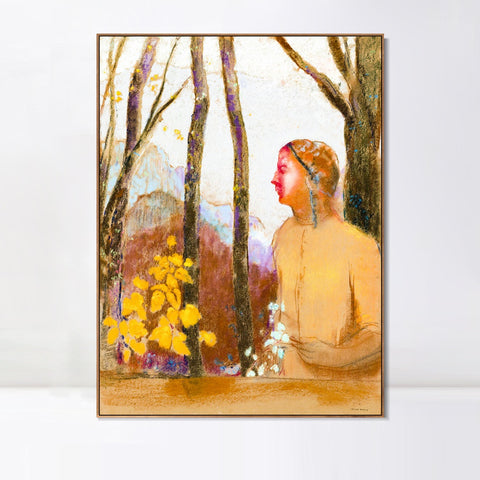 INVIN ART Framed Canvas Series#024 by Odilon Redon Wall Art Living Room Home Office Decorations
