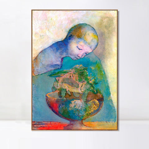 INVIN ART Framed Canvas Series#031 by Odilon Redon Wall Art Living Room Home Office Decorations