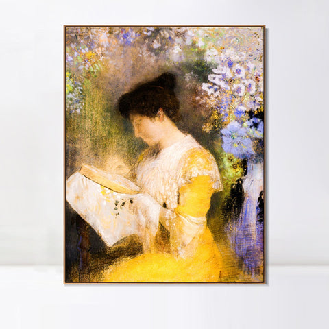 INVIN ART Framed Canvas Portrait of Madame by Odilon Redon Wall Art Living Room Home Office Decorations