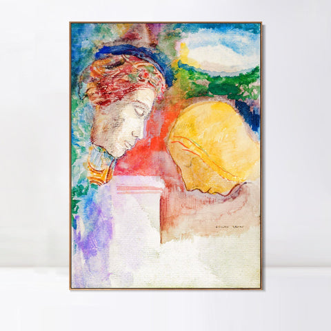 INVIN ART Framed Canvas Series#044 by Odilon Redon Wall Art Living Room Home Office Decorations