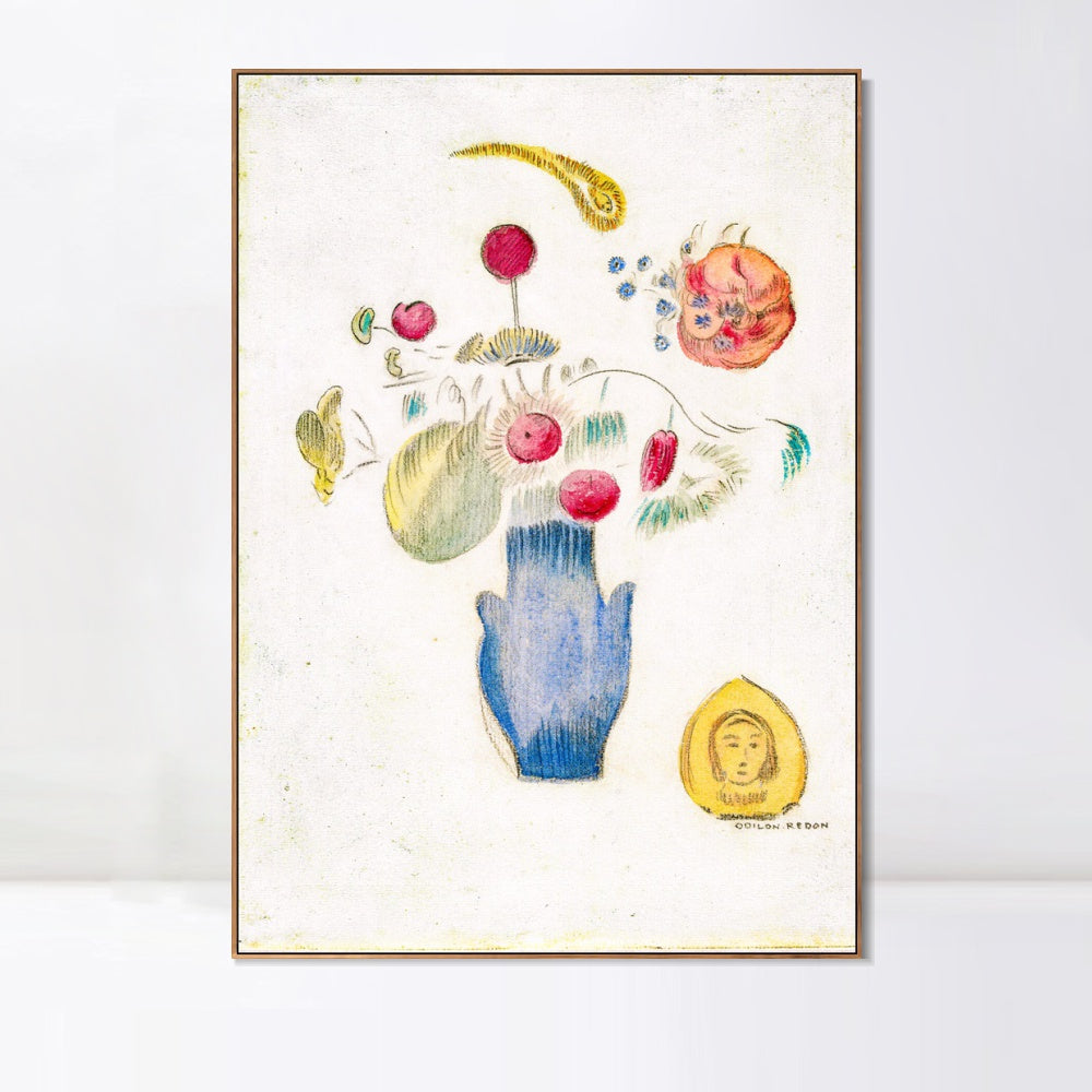 INVIN ART Framed Canvas Series#045 by Odilon Redon Wall Art Living Room Home Office Decorations