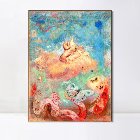INVIN ART Framed Canvas Series#046 by Odilon Redon Wall Art Living Room Home Office Decorations