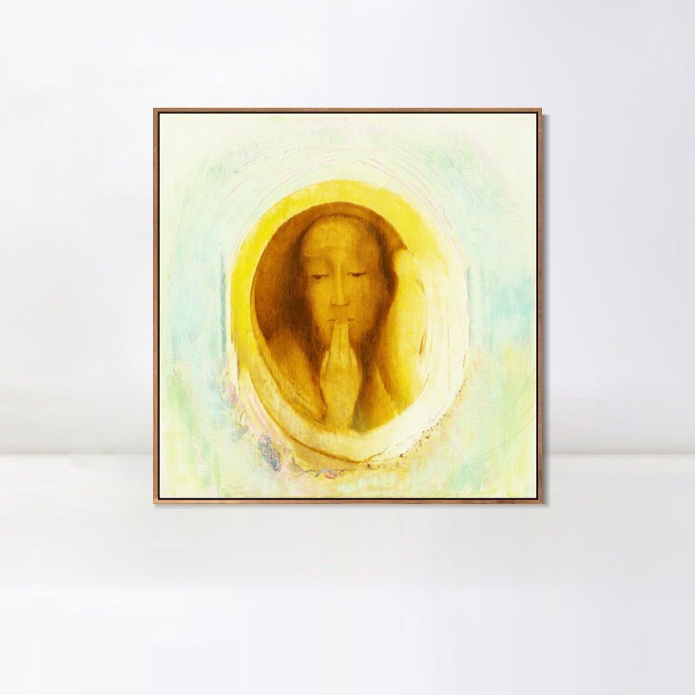 INVIN ART Framed Canvas Le Silence by Odilon Redon Wall Art Living Room Home Office Decorations