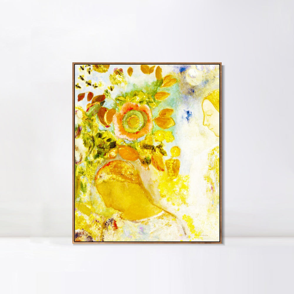 INVIN ART Framed Canvas Series#077 by Odilon Redon Wall Art Living Room Home Office Decorations