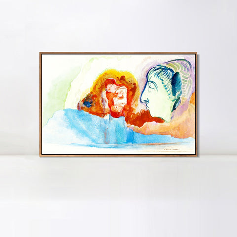 INVIN ART Framed Canvas Series#090 by Odilon Redon Wall Art Living Room Home Office Decorations