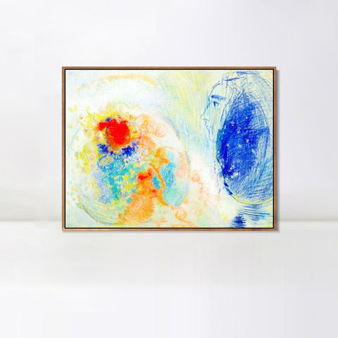 INVIN ART Framed Canvas Series#091 by Odilon Redon Wall Art Living Room Home Office Decorations