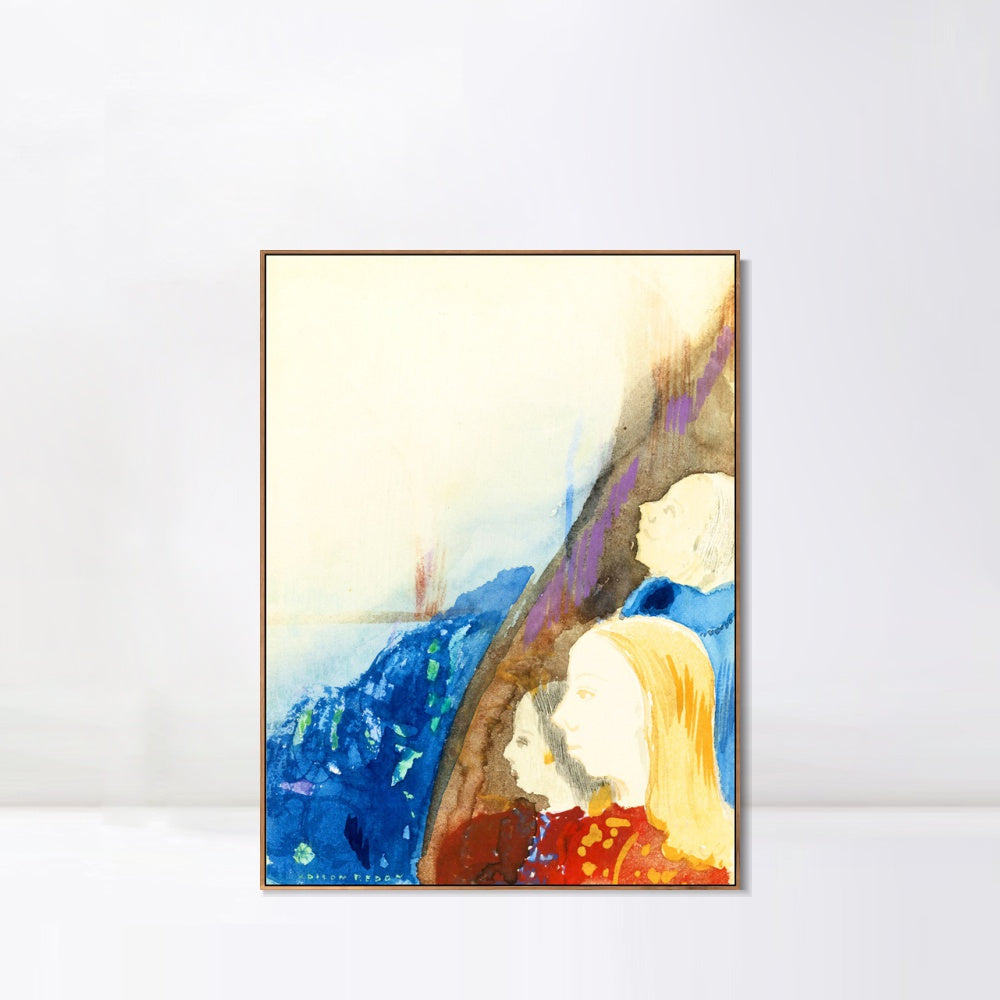 INVIN ART Framed Canvas Series#092 by Odilon Redon Wall Art Living Room Home Office Decorations