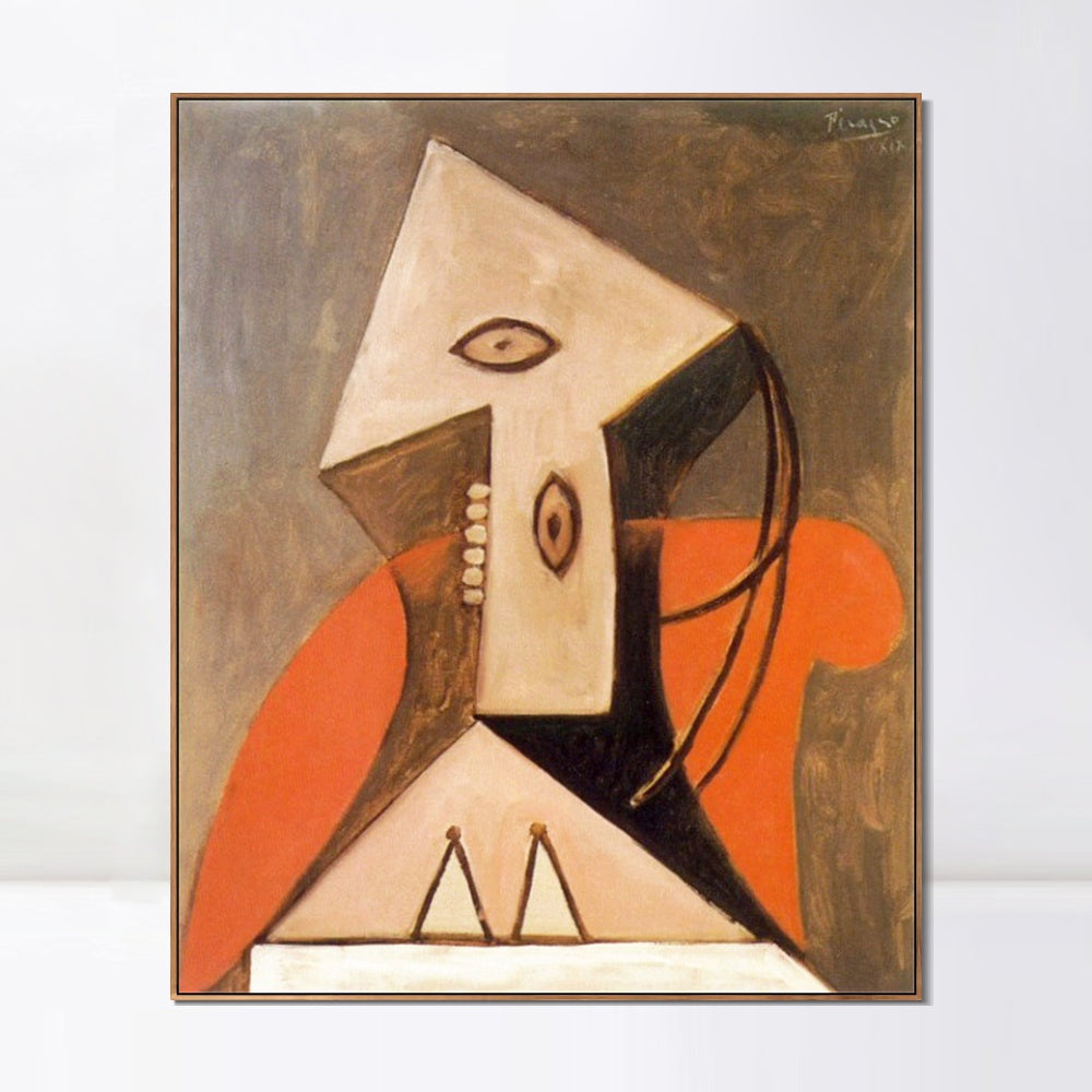 INVIN ART Framed Canvas Giclee Print Art 1929 Femme dans un fauteuil rouge by Pablo Picasso Wall Art