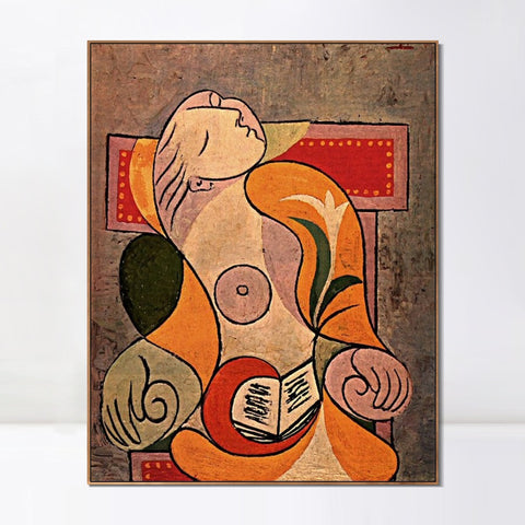 INVIN ART Framed Canvas Giclee Print Art 1932 La lecture by Pablo Picasso Wall Art Living Room Home Office Decorations