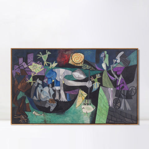 INVIN ART Framed Canvas Giclee Print Art Series#395 by Pablo Picasso Wall Art Living Room Home Office Decorations