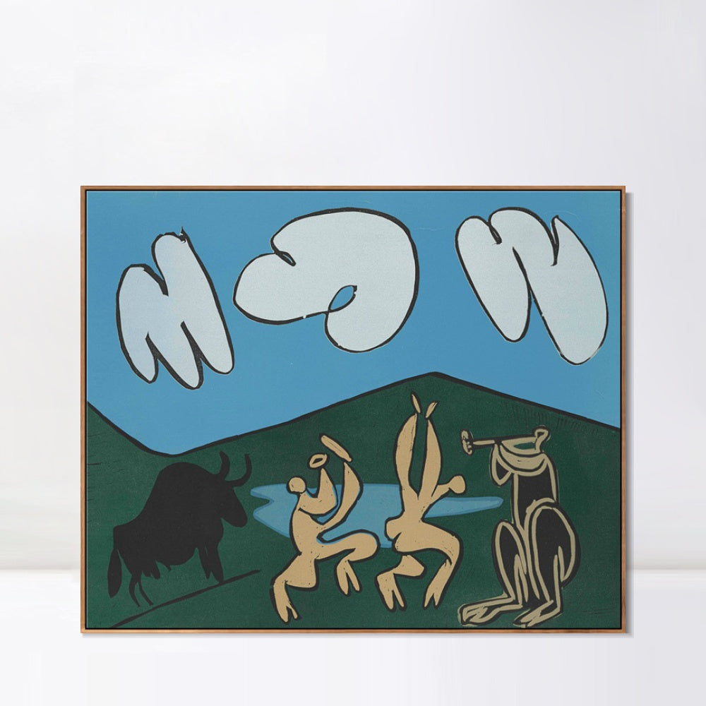 INVIN ART Framed Canvas Giclee Print Art Series#399 by Pablo Picasso Wall Art