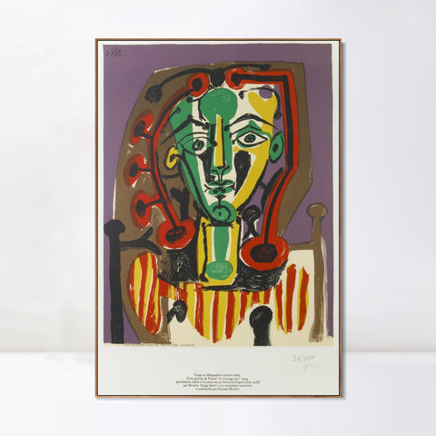 INVIN ART Framed Canvas Giclee Print Art Series#400 by Pablo Picasso Wall Art Living Room Home Office Decorations