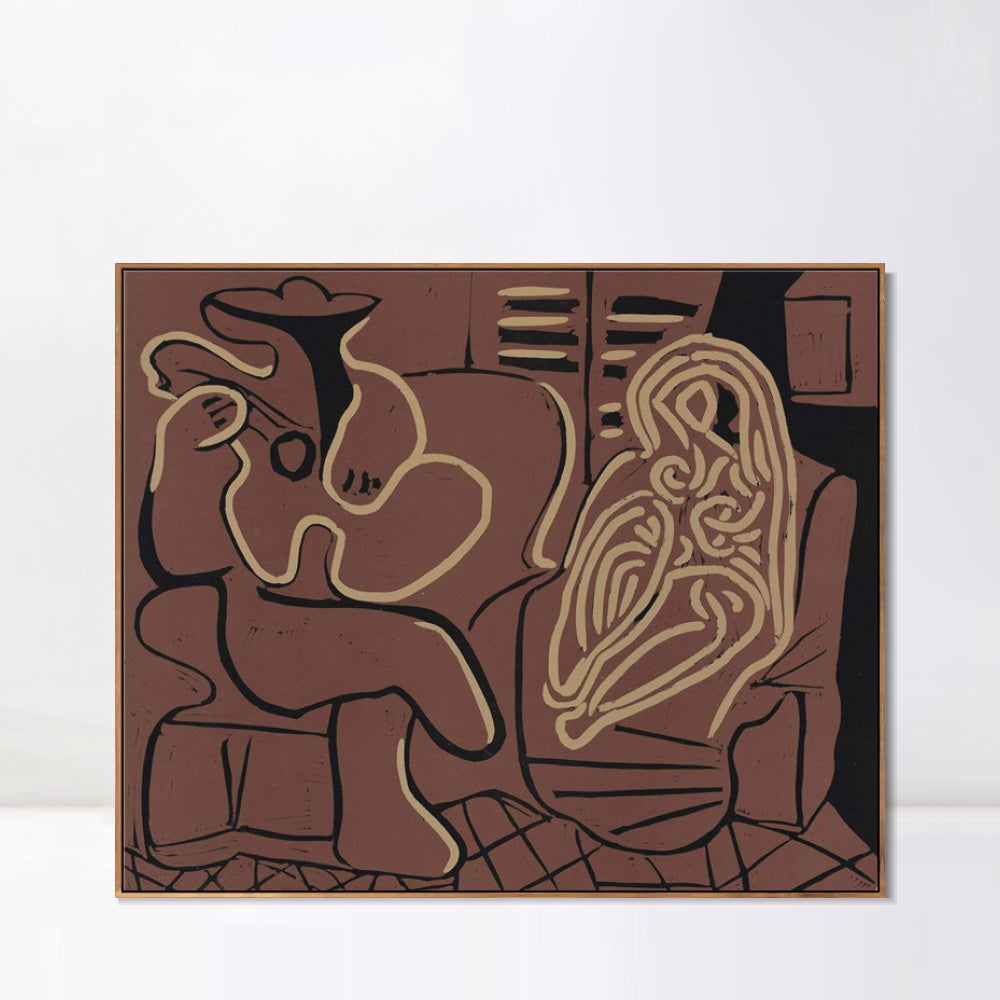 INVIN ART Framed Canvas Giclee Print Art Series#402 by Pablo Picasso Wall Art