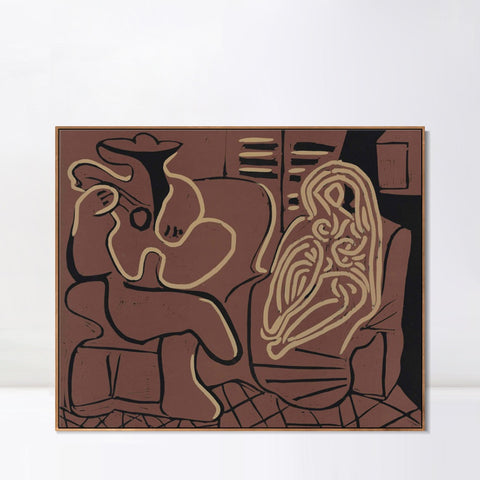 INVIN ART Framed Canvas Giclee Print Art Series#402 by Pablo Picasso Wall Art Living Room Home Office Decorations