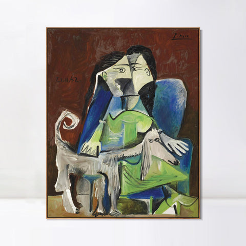 INVIN ART Framed Canvas Giclee Print Art Series#406 by Pablo Picasso Wall Art Living Room Home Office Decorations