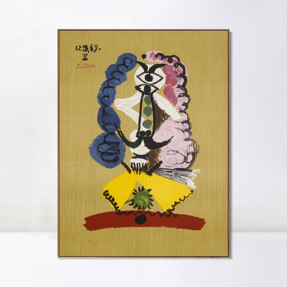 INVIN ART Framed Canvas Giclee Print Art Series#411 by Pablo Picasso Wall Art