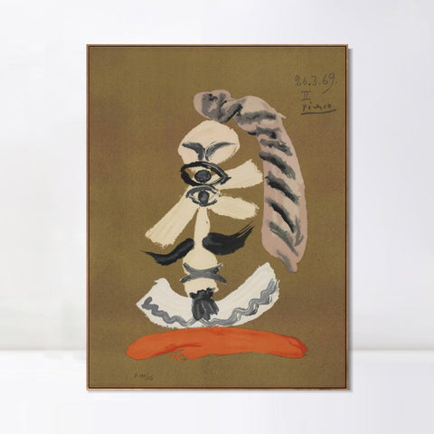 INVIN ART Framed Canvas Giclee Print Art Series#420 by Pablo Picasso Wall Art Living Room Home Office Decorations