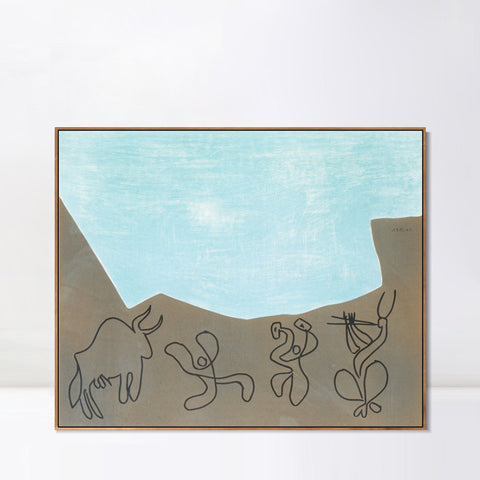 INVIN ART Framed Canvas Giclee Print Art Series#424 by Pablo Picasso Wall Art Living Room Home Office Decorations