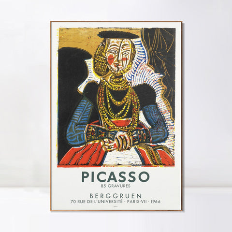 INVIN ART Framed Canvas Giclee Print Art Bust of a woman after Cranach the Younger by Pablo Picasso Wall Art Living Room Home Office Decorations