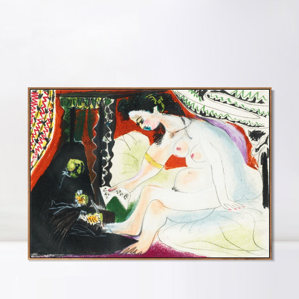 INVIN ART Framed Canvas Giclee Print Art Series#447 by Pablo Picasso Wall Art