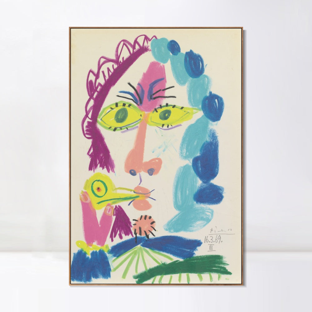 INVIN ART Framed Canvas Giclee Print Art Series#472 by Pablo Picasso Wall Art