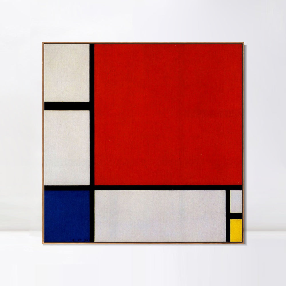 INVIN ART Framed Canvas Composition II in Red, Blue, Yellow, 1930 by Piet Cornelies Mondrian Wall Art Living Room Home Office Decorations