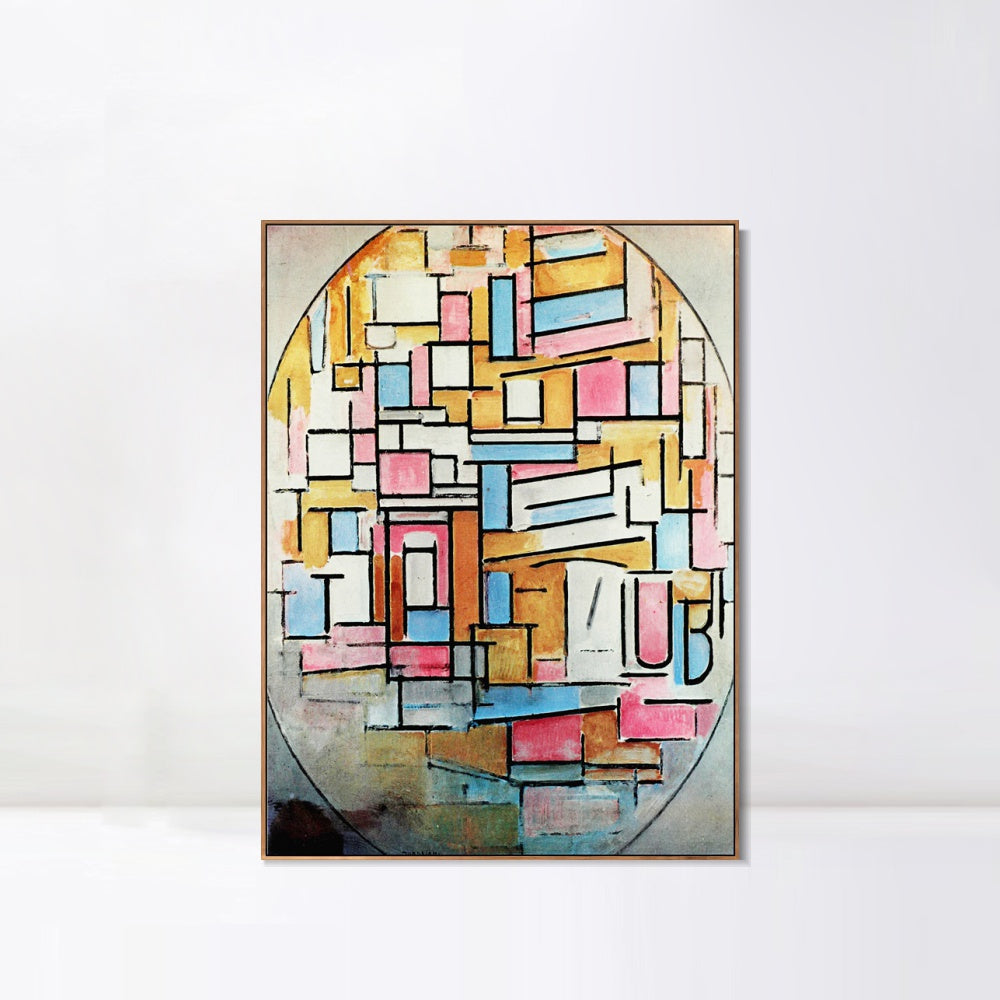 INVIN ART Framed Canvas Series#048 by Piet Cornelies Mondrian Wall Art Living Room Home Office Decorations