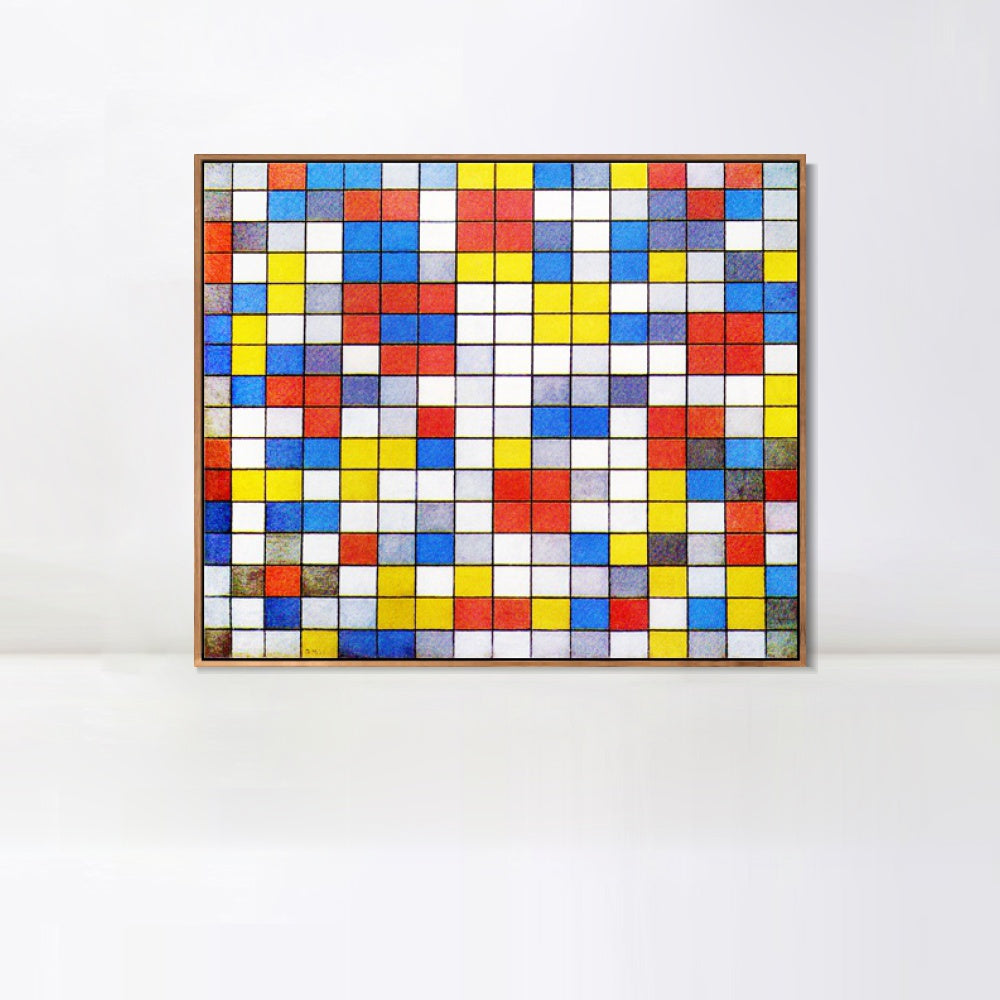 INVIN ART Framed Canvas Series#074 by Piet Cornelies Mondrian Wall Art Living Room Home Office Decorations