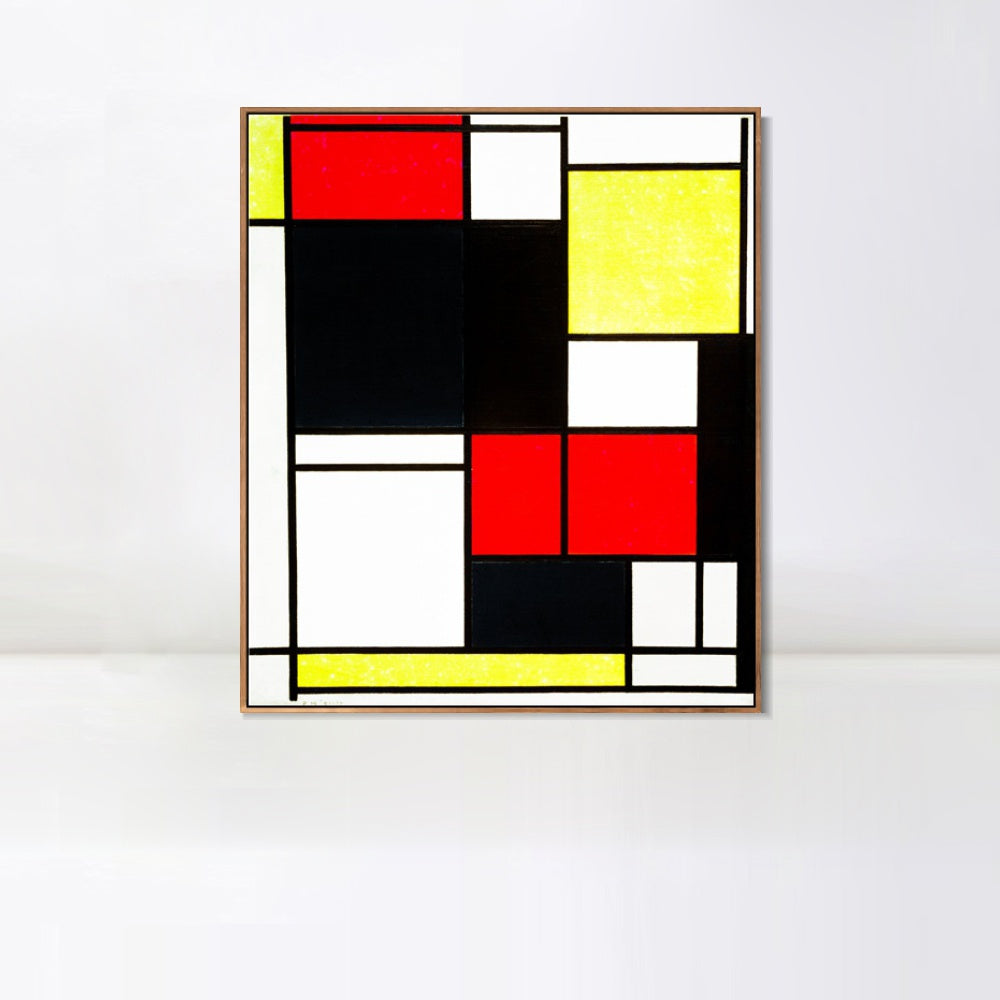 INVIN ART Framed Canvas Series#079 by Piet Cornelies Mondrian Wall Art Living Room Home Office Decorations