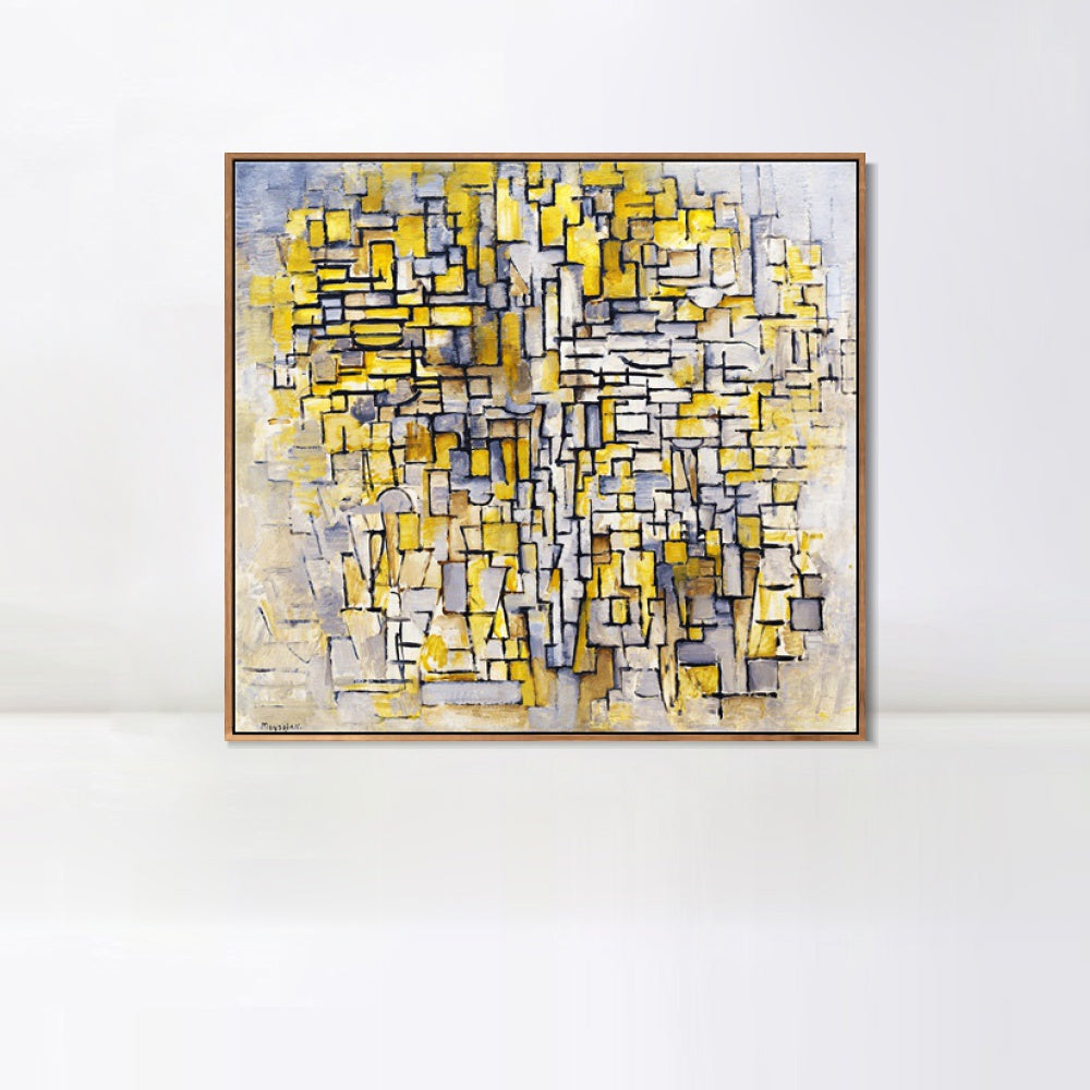 INVIN ART Framed Canvas Tableau No 2, Composition No VII, 1913 by Piet Cornelies Mondrian Wall Art Living Room Home Office Decorations
